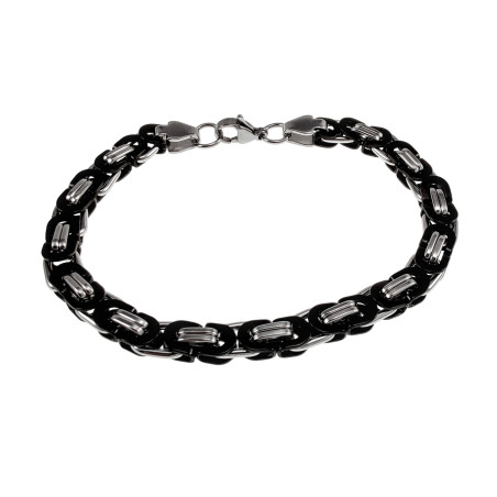 Königsarmband van Roestvrij Staal met Zwarte PVD-Coating 21cm x 6,5mm