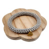 Dames Crochet Armband Lichtgrijze Satijnkoord - Polslenmaat 16 - 17 cm