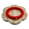 Dames Crochet Armband Rode Satijnkoord - Polslenmaat 16 - 17 cm