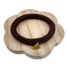 Dames Crochet Armband Donkerbruine Satijnkoord Polslenmaat 16 - 17 cm