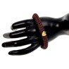 Dames Crochet Armband Donkerbruine Satijnkoord Polslenmaat 16 - 17 cm