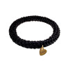 Dames Crochet Armband Zwarte Satijnkoord Polslenmaat 16 - 17 cm