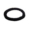 Dames Crochet Armband Zwarte Satijnkoord Polslenmaat 16 - 17 cm
