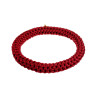 Dames Crochet Armband Bordeauxrode Satijnkoord Polslenmaat 16 - 17 cm