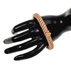 Dames Crochet Armband Kaki Satijnkoord Polslenmaat 16 - 17 cm