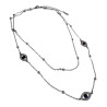 Dubbele Damesketting met Blauwe Boze Oog - RVS - Verstelbaar 40-45 cm