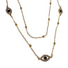Dubbele Damesketting met Blauwe Boze Oog - Verguld RVS - 40-45 cm