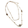 Dubbele Damesketting met Blauwe Boze Oog - Verguld RVS - 40-45 cm