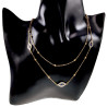 Dubbele Damesketting met Blauwe Boze Oog - Verguld RVS - 40-45 cm