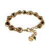 Armband Dames met Natuurlijke Epidoot Robijnsteenkralen - Verguld RVS