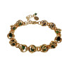 Armband Dames met Natuurlijke Epidoot Robijnsteenkralen - Verguld RVS