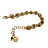 Armband Dames met Natuurlijke Epidoot Robijnsteenkralen - Verguld RVS