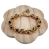 Armband Dames met Natuurlijke Epidoot Robijnsteenkralen - Verguld RVS