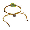 Macramé Armband met Groene Kristallen en Amberkleurig Koord