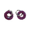 ∅19mm Gepolijst RVS Oorringen met Gehaakte Ronde Hanger Roze en Paars