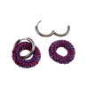 ∅19mm Gepolijst RVS Oorringen met Gehaakte Ronde Hanger Roze en Paars
