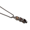 Dames RVS Jasseron-ketting + Bruintinten Kristallen Hanger Handgemaakt