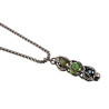 Dames RVS Jasseron-ketting + Groentinten Kristallen Hanger Handgemaakt