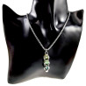 Dames RVS Jasseron-ketting + Groentinten Kristallen Hanger Handgemaakt