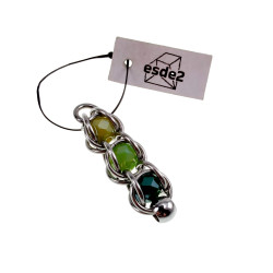 Dames RVS Jasseron-ketting + Groentinten Kristallen Hanger Handgemaakt