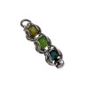 Dames RVS Jasseron-ketting + Groentinten Kristallen Hanger Handgemaakt