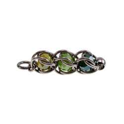 Dames RVS Jasseron-ketting + Groentinten Kristallen Hanger Handgemaakt