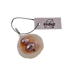 RVS Jasseron-Ketting + Hanger met Natuurlijke Schelp en Zoetwaterparels