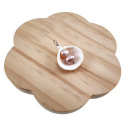 RVS Jasseron-Ketting + Hanger met Natuurlijke Schelp en Zoetwaterparels