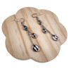 Gepolijst RVS Haakoorbellen met Ketting en Koffieboon Schakels - Dames