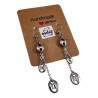 Gepolijst RVS Haakoorbellen met Ketting en Koffieboon Schakels - Dames