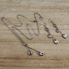 Gepolijst RVS Haakoorbellen met Ketting en Koffieboon Schakels - Dames