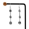 Gepolijst RVS Haakoorbellen met Ketting en Koffieboon Schakels - Dames