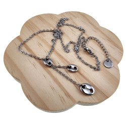 Gepolijst RVS Damesketting met Koffieboon Hanger - Verstelbaar 50-55 cm