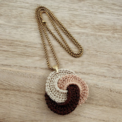 Jasseron-Ketting + Hanger van Gehaakte Keltische Knoop - Verguld RVS