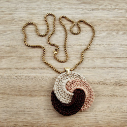 Jasseron-Ketting + Hanger van Gehaakte Keltische Knoop - Verguld RVS