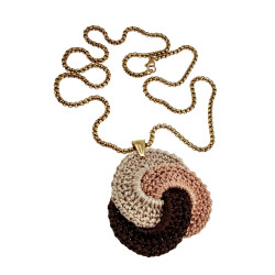 Jasseron-Ketting + Hanger van Gehaakte Keltische Knoop - Verguld RVS
