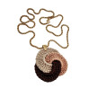 Jasseron-Ketting + Hanger van Gehaakte Keltische Knoop - Verguld RVS