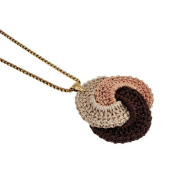 Jasseron-Ketting + Hanger van Gehaakte Keltische Knoop - Verguld RVS