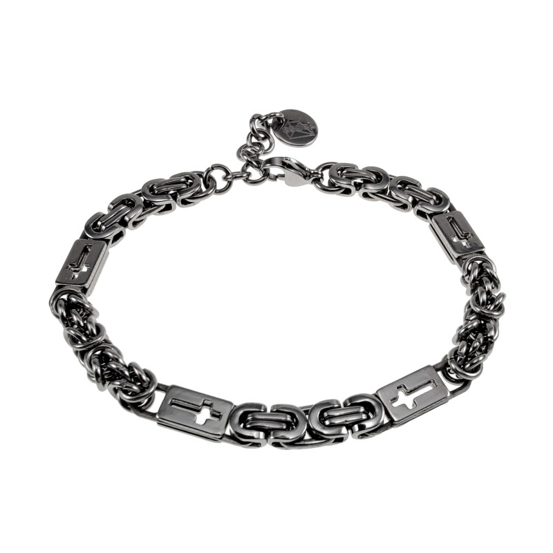 RVS Koningsarmband met Kruisdetails -Armband 16 en 19 cm Handgemaakt