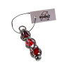 Dames RVS Schakelhanger met  Drie Rodekleur Kristallen Kristallen