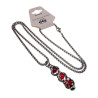 RVS Jasseron-ketting + met Drie Rodekleur Kristallen Hanger Handgemaakt
