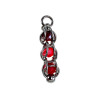 RVS Jasseron-ketting + met Drie Rodekleur Kristallen Hanger Handgemaakt