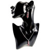 RVS Jasseron-ketting + met Drie Rodekleur Kristallen Hanger Handgemaakt