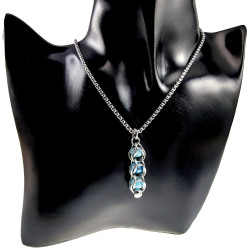 RVS Schakelhanger met Turquoise Kristallen Kristallen Handgemaakt