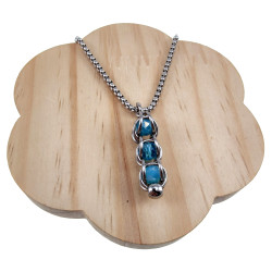 RVS Schakelhanger met Turquoise Kristallen Kristallen Handgemaakt
