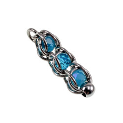 RVS Schakelhanger met Turquoise Kristallen Kristallen Handgemaakt