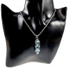 RVS Jasseron-ketting + met Turquoise Kristallen Hanger Handgemaakt