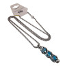 RVS Jasseron-ketting + met Turquoise Kristallen Hanger Handgemaakt