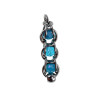 RVS Jasseron-ketting + met Turquoise Kristallen Hanger Handgemaakt