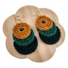Exclusieve Oorbellen met Drie Kleuren Ijszijdegaren en Epidootsteen